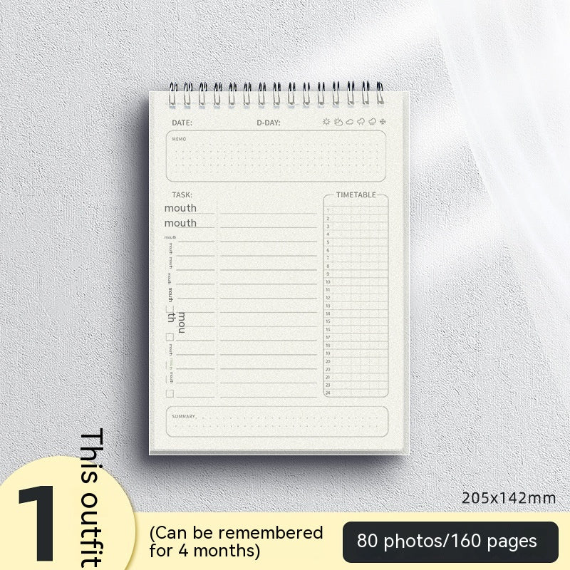 Daily Planner 160 Days Schedule Book Student Travel Planning B5 Notebook