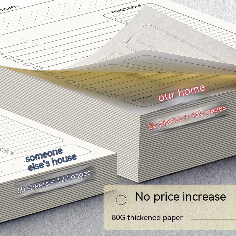 Daily Planner 160 Days Schedule Book Student Travel Planning B5 Notebook